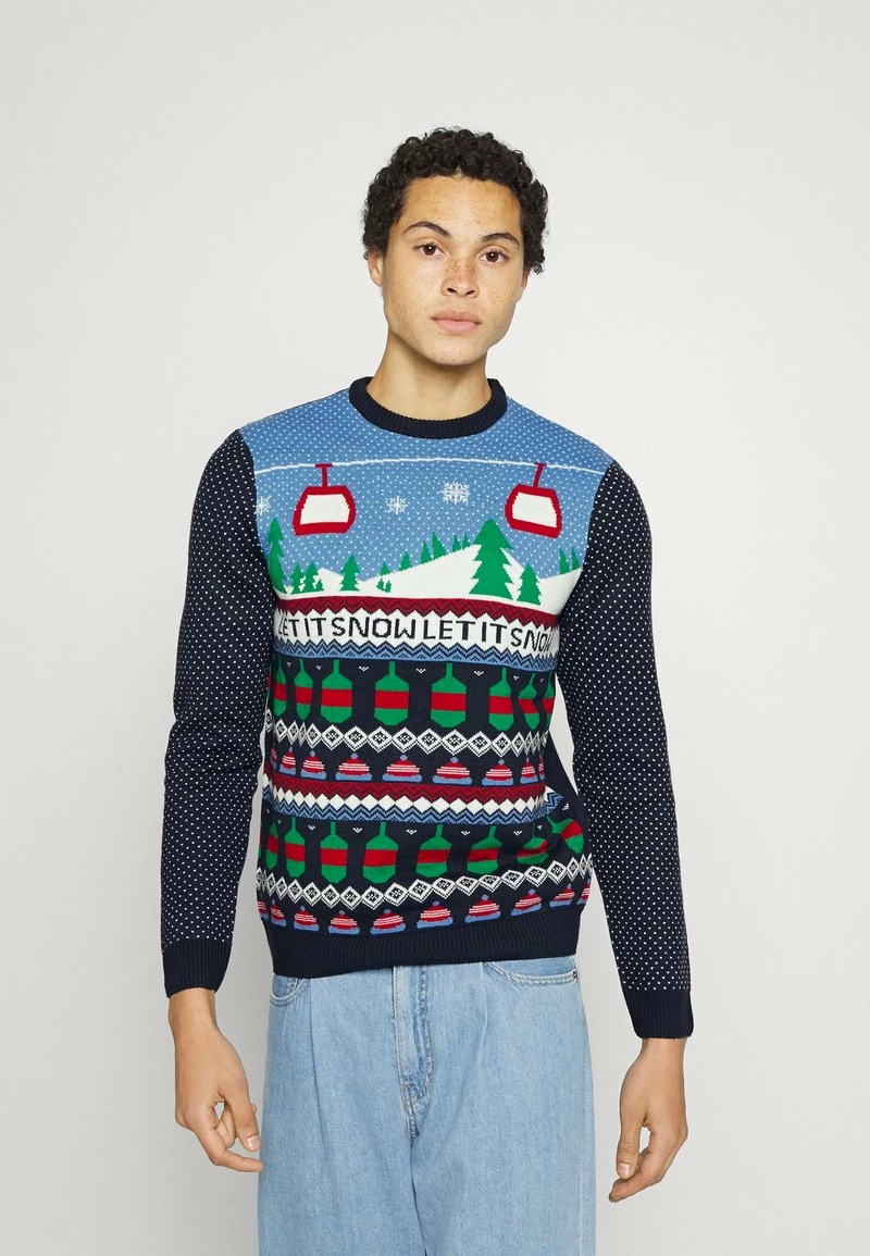 Only & Sons Herren CREW JAQUARD Strickpullover - Larkspur 1 Only & Sons Herren CREW JAQUARD Strickpullover - Larkspur