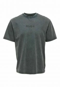 Only & Sons T-Shirt Print - Grau Pinstripe | Herren | Premium-Qualität