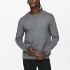 Only & Sons Herren ONSWYLER LIFE CREW - Strickpullover - Medium Grey Melange | Mode für Herren