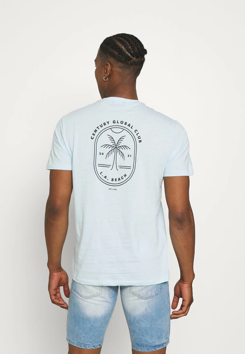 Only & Sons Herren ONSPINE LIFE TEE - T-Shirt Print - Blue Glow | Modebekleidung für Männer 1 Only & Sons Herren ONSPINE LIFE TEE - T-Shirt Print - Blue Glow | Modebekleidung für Männer