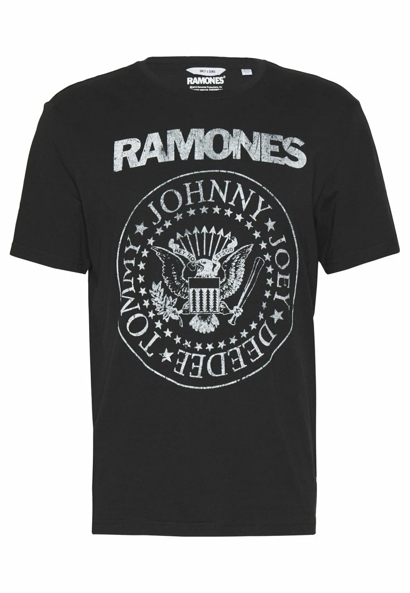 Only & Sons ONSRAMONES FRONT PRINT TEE - T-Shirt Print - Black für Herren 5 Only & Sons ONSRAMONES FRONT PRINT TEE - T-Shirt Print - Black für Herren – Bild 5