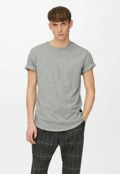 Only & Sons Herren KURZARM ONSMATT - T-Shirt Basic in Grau | Hochwertiges Basic-Shirt für jeden Anlass