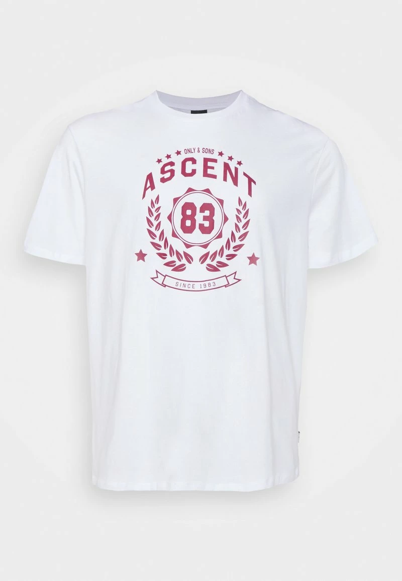 Only & Sons Herren ONSIAN T-Shirt Print - Bright White - Modernes Design für jeden Anlass 1 Only & Sons Herren ONSIAN T-Shirt Print - Bright White - Modernes Design für jeden Anlass