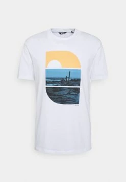 Only & Sons Herren ONSPLAZA LIFE TEE - Weißes T-Shirt mit Print