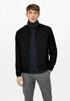 Only & Sons Bomberjacke - Schwarz | Leichte Herrenjacke | Moderne Passform