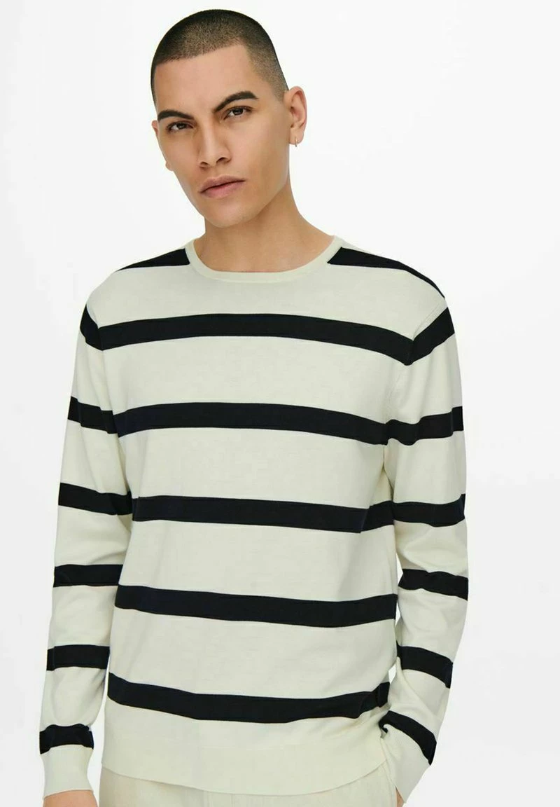 Only & Sons Herren Strickpullover - Star White | Modischer Herrenpullover | Warm & Bequem 4 Only & Sons Herren Strickpullover - Star White | Modischer Herrenpullover | Warm & Bequem – Bild 4