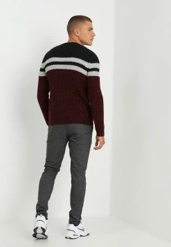 Only & Sons Herren ONSLAZLO STRIPED CREW NECK Strickpullover Cabernet - Style meets Komfort -Only & Sons Geschäft 75c14b7f1491435fae6cd608e4403746