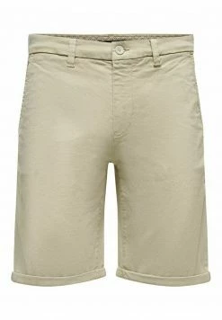 Only & Sons Herren ONSPETER OVERDYED Chino Shorts in Silver Lining – Klassische Kurzshorts für Herren