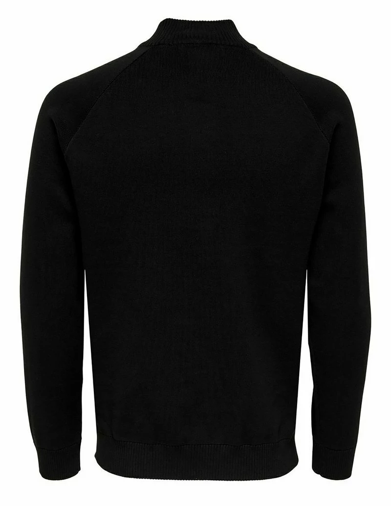 Only & Sons Herren Strickjacke mit Reißverschluss - Schwarz 5 Only & Sons Herren Strickjacke mit Reißverschluss - Schwarz – Bild 5