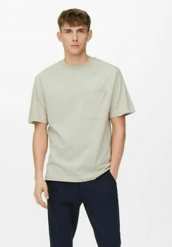 Only & Sons Herren T-Shirt Basic - Pelican | Modisches Basic-Shirt für jeden Anlass
