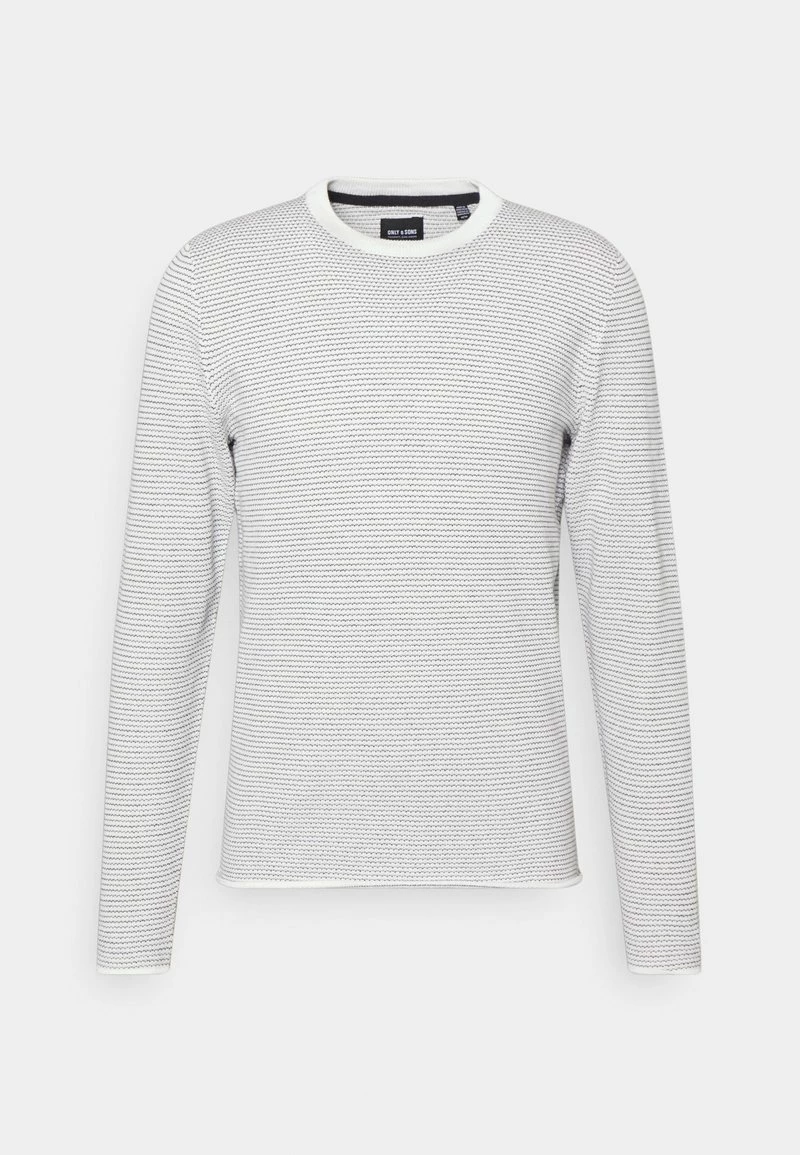 Only & Sons Herren ONSNIGUEL LIFE CREW NECK Strickpullover - Star White - Moderner Style 1 Only & Sons Herren ONSNIGUEL LIFE CREW NECK Strickpullover - Star White - Moderner Style