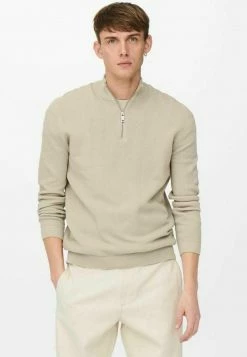 Only & Sons Herren Strickpullover - Beige | Premium Qualität | Modischer Herrenpullover