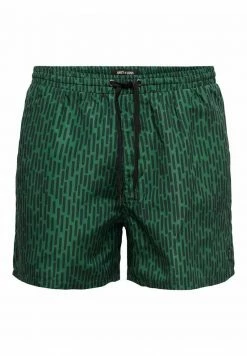 Only & Sons Herren gemusterte Badeshorts - Dark Green | Leichte & Stylische Badehose -Only & Sons Geschäft 7ed21326987144c1a0fc3ee4b30d09e1