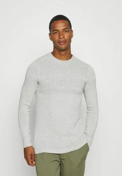 Only & Sons Herren ONSBACE CREW Strickpullover - Light Grey Melange - Modischer Herrenpullover