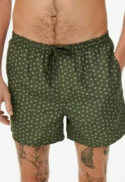Only & Sons Badeshorts Olive Night - Moderne Herren Badehose
