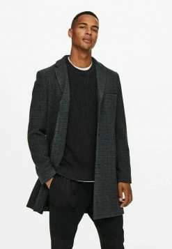Only & Sons Herren ONSJAYLON CHECK COAT - Klassischer Wollmantel in Majolica Blue