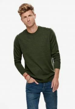 Only & Sons Herren Strickpullover - Forest Night | Warm & Stylisch | Strickwaren
