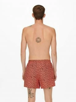 Only & Sons Herren GEMUSTERTE Badeshorts Porcelain Rose | Badehose | Bademode | Herrenbekleidung -Only & Sons Geschäft 873b6210d19745fe984a07fc30ad2038