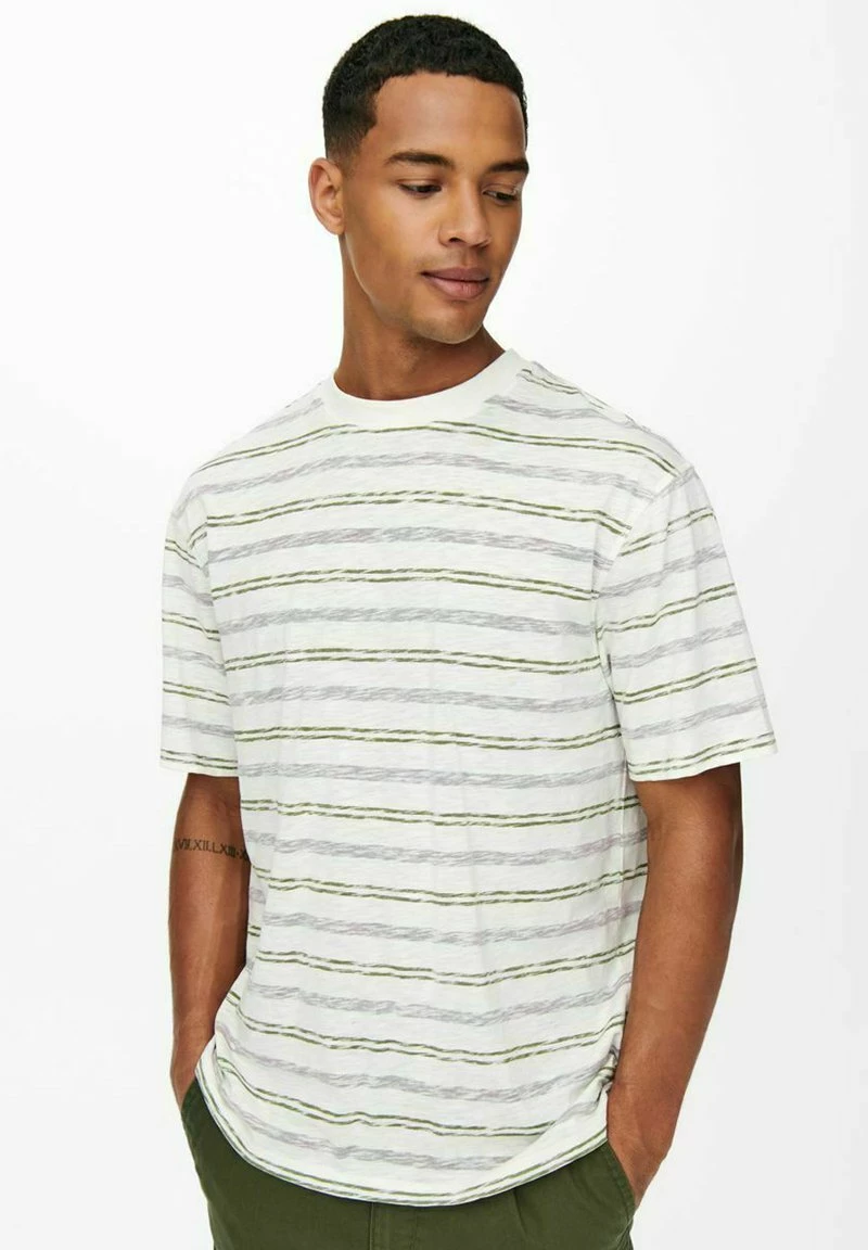 Only & Sons Herren RELAXED FIT T-Shirt Print - Star White | Modisches Basic T-Shirt für Männer 4 Only & Sons Herren RELAXED FIT T-Shirt Print - Star White | Modisches Basic T-Shirt für Männer – Bild 4