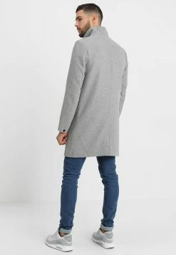 Only & Sons Herren ONSOSCAR COAT - Klassischer Wollmantel in Light Grey Melange -Only & Sons Geschäft 8bb5c6bc5a0047669bc8a873aaf3b0ba
