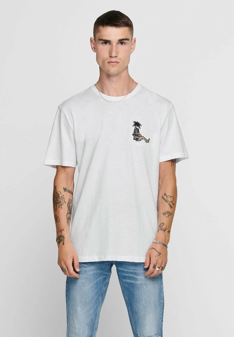 Only & Sons Herren T-Shirt Print - Bright White | Modisches Design | Hochwertige Qualität 1 Only & Sons Herren T-Shirt Print - Bright White | Modisches Design | Hochwertige Qualität