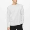 Only & Sons Herren Langarmshirt - Bright White | Premium Baumwolle | Modisches Basic Shirt