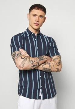 Only & Sons Herren ONSTRAVIS LIFE STRIPED Hemd - Dark Navy | Freizeithemd aus Baumwolle | Modisches Streifendesign