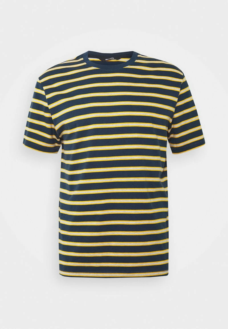 Only & Sons ONSMEL LIFE STRIPE TEE - Herren T-Shirt Print in Dress Blues 4 Only & Sons ONSMEL LIFE STRIPE TEE - Herren T-Shirt Print in Dress Blues – Bild 4