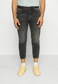 Only & Sons ONSAVI LIFE BEAM CROP - Relaxed Fit Herrenjeans in Schwarz