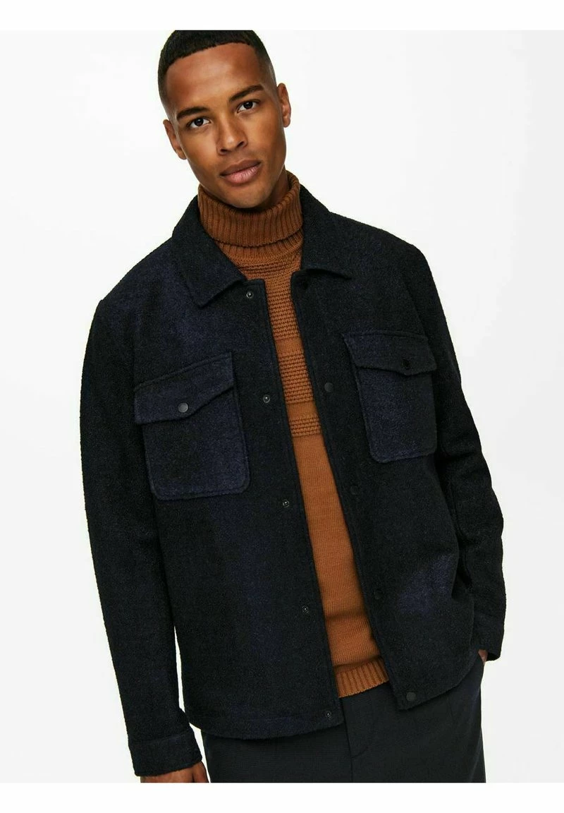 Only & Sons Herren Übergangsjacke - Leichte Jacke in Dunkelblau 4 Only & Sons Herren Übergangsjacke - Leichte Jacke in Dunkelblau – Bild 4