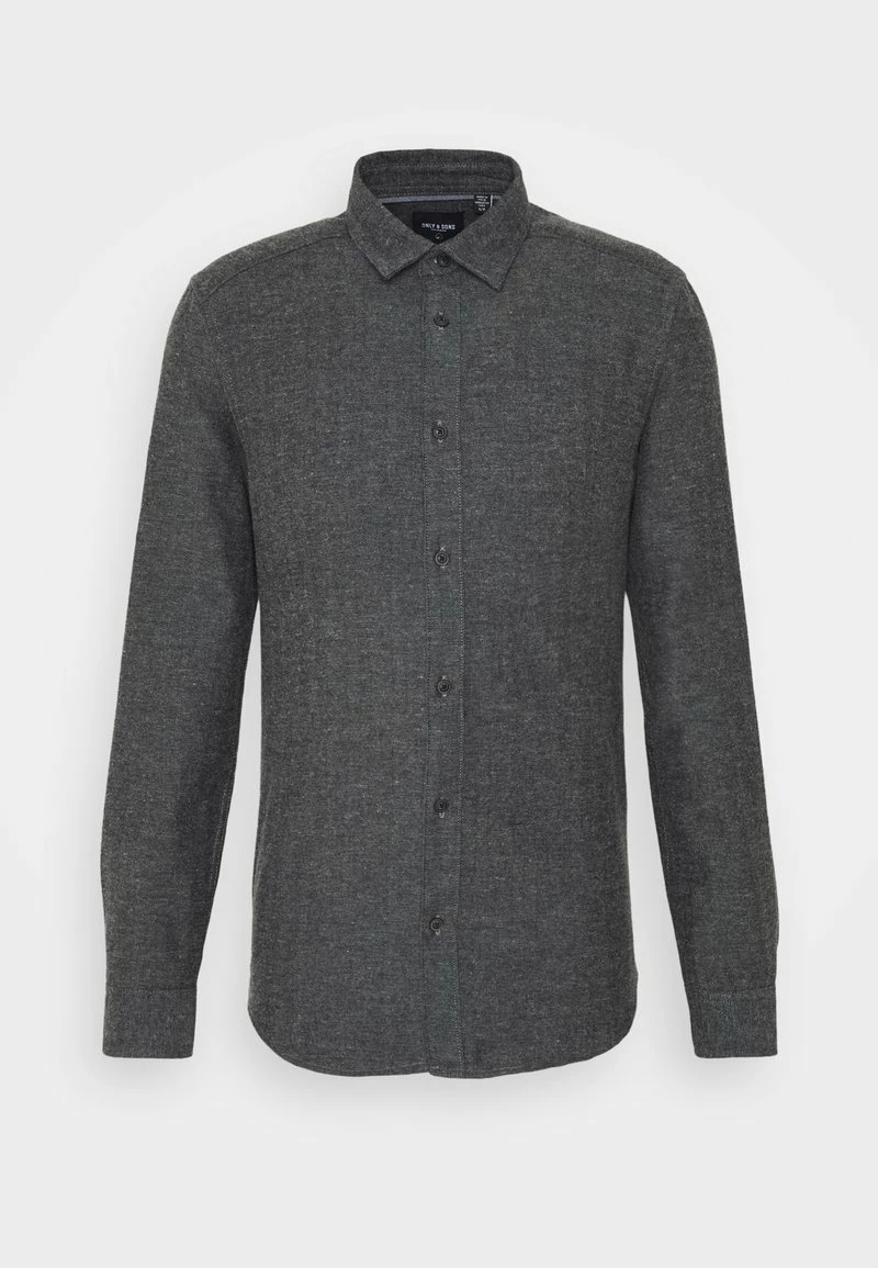 Only & Sons Herren ONSBRAD HERRINGBONE SHIRT - Hemd - Medium Grey Melange - Freizeithemd für stilvolle Herren 5 Only & Sons Herren ONSBRAD HERRINGBONE SHIRT - Hemd - Medium Grey Melange - Freizeithemd für stilvolle Herren – Bild 5