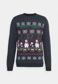 Only & Sons Herren CREW JAQUARD Strickpullover - Dark Navy | Hochwertiger Herrenpullover -Only & Sons Geschäft 9cc706bd13eb415b812bc90b6f75a0bd