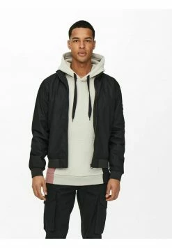 Only & Sons Herren Bomberjacke - Schwarz | Leichte Jacke für Herren