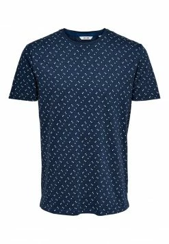 Only & Sons T-Shirt Print - Dress Blues | Herren T-Shirt | Modisch & Bequem