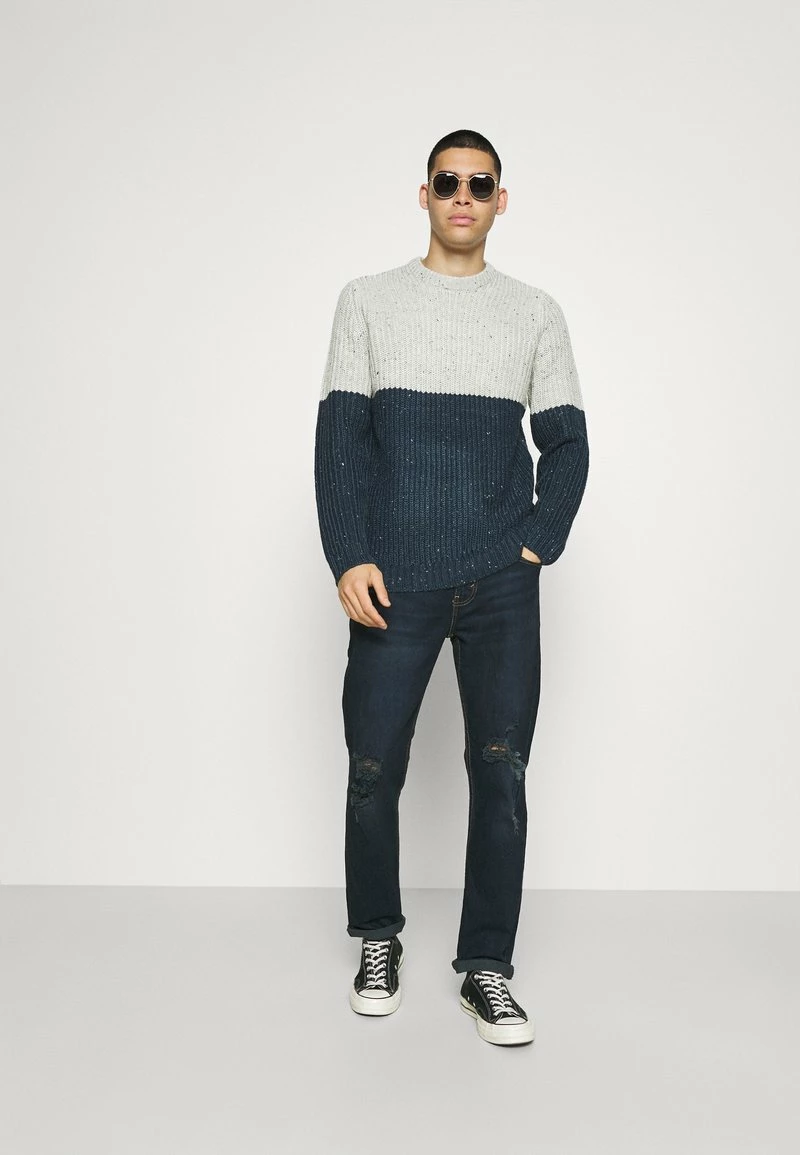 Only & Sons Herren Strickpullover ONSNAZLO NAP BLOCK CREW NECK - Dress Blues 2 Only & Sons Herren Strickpullover ONSNAZLO NAP BLOCK CREW NECK - Dress Blues – Bild 2