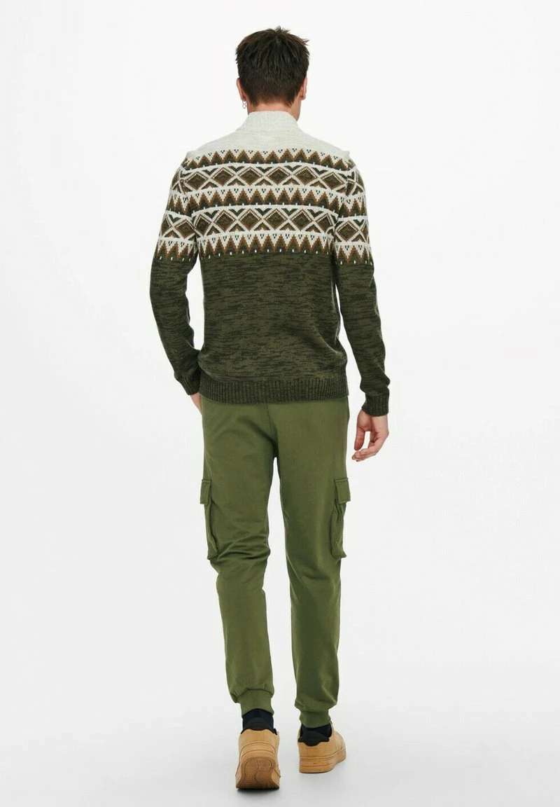 Only & Sons Herren MIT TUNNE - Cargohose - Khaki | Stilvolle Hosen für jeden Anlass 3 Only & Sons Herren MIT TUNNE - Cargohose - Khaki | Stilvolle Hosen für jeden Anlass – Bild 3