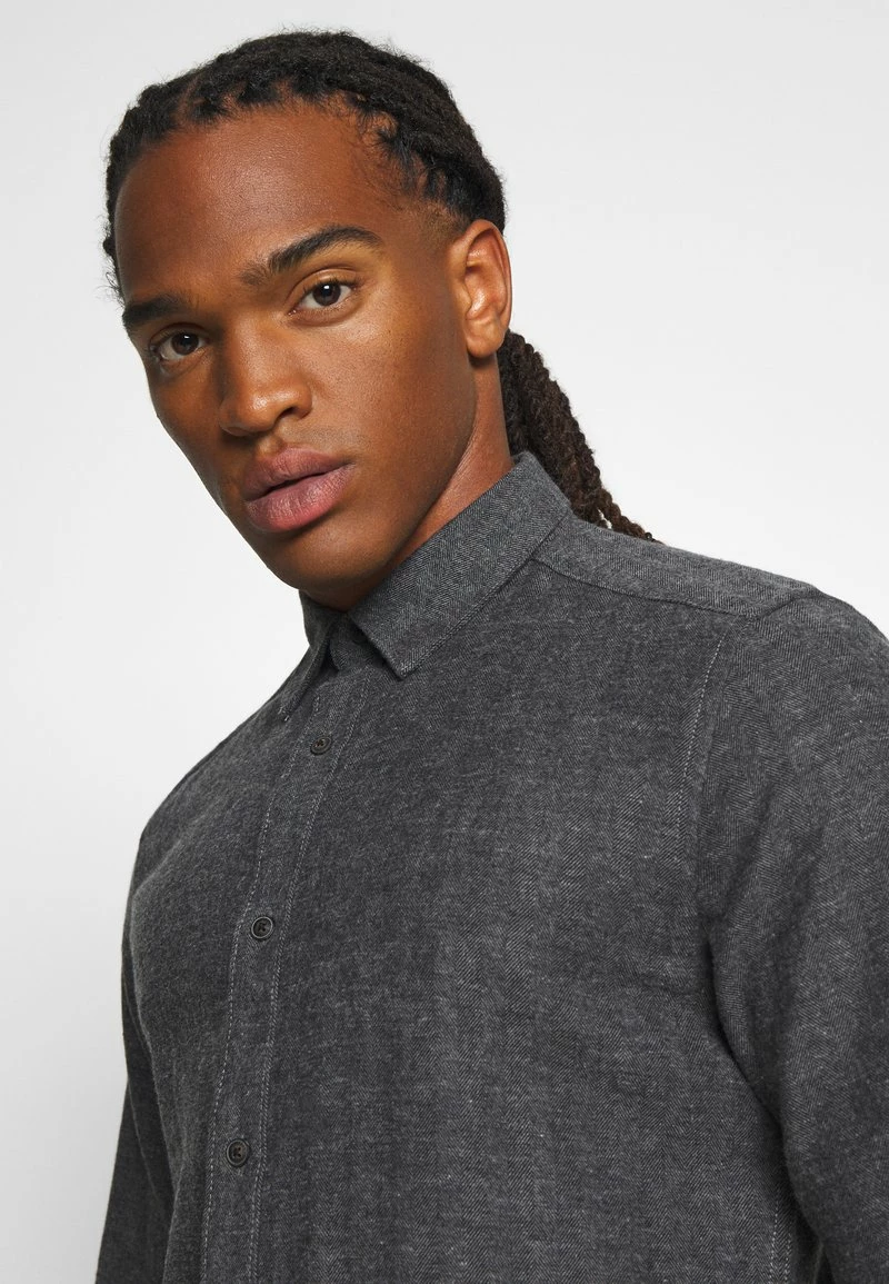 Only & Sons Herren ONSBRAD HERRINGBONE SHIRT - Hemd - Medium Grey Melange - Freizeithemd für stilvolle Herren 4 Only & Sons Herren ONSBRAD HERRINGBONE SHIRT - Hemd - Medium Grey Melange - Freizeithemd für stilvolle Herren – Bild 4