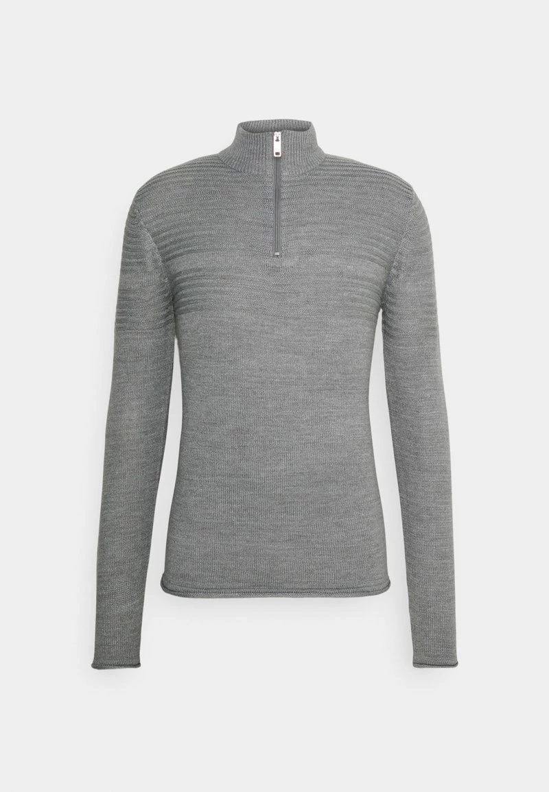 Only & Sons Herren ONSBLADE Half Zip Strickpullover - Medium Grey Melange | Hochwertige Strickwaren 5 Only & Sons Herren ONSBLADE Half Zip Strickpullover - Medium Grey Melange | Hochwertige Strickwaren – Bild 5