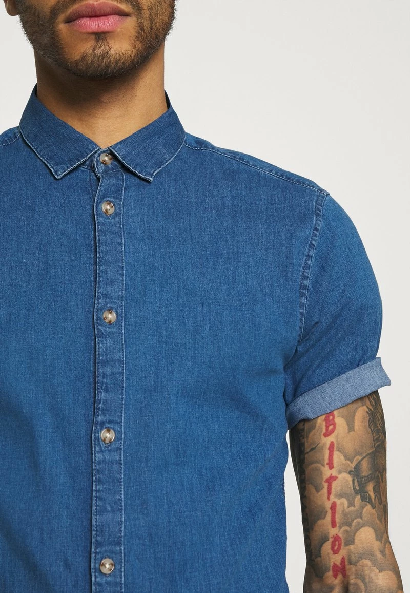 Only & Sons ONSTROY LIFE CHAMBRAY STRETCH Hemd - Medium Blue Denim für Herren - Freizeithemd mit Stretch 4 Only & Sons ONSTROY LIFE CHAMBRAY STRETCH Hemd - Medium Blue Denim für Herren - Freizeithemd mit Stretch – Bild 4