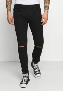 Only & Sons Herren ONSWARP LIFE KNEE CUT - Skinny Fit Jeans in Schwarz