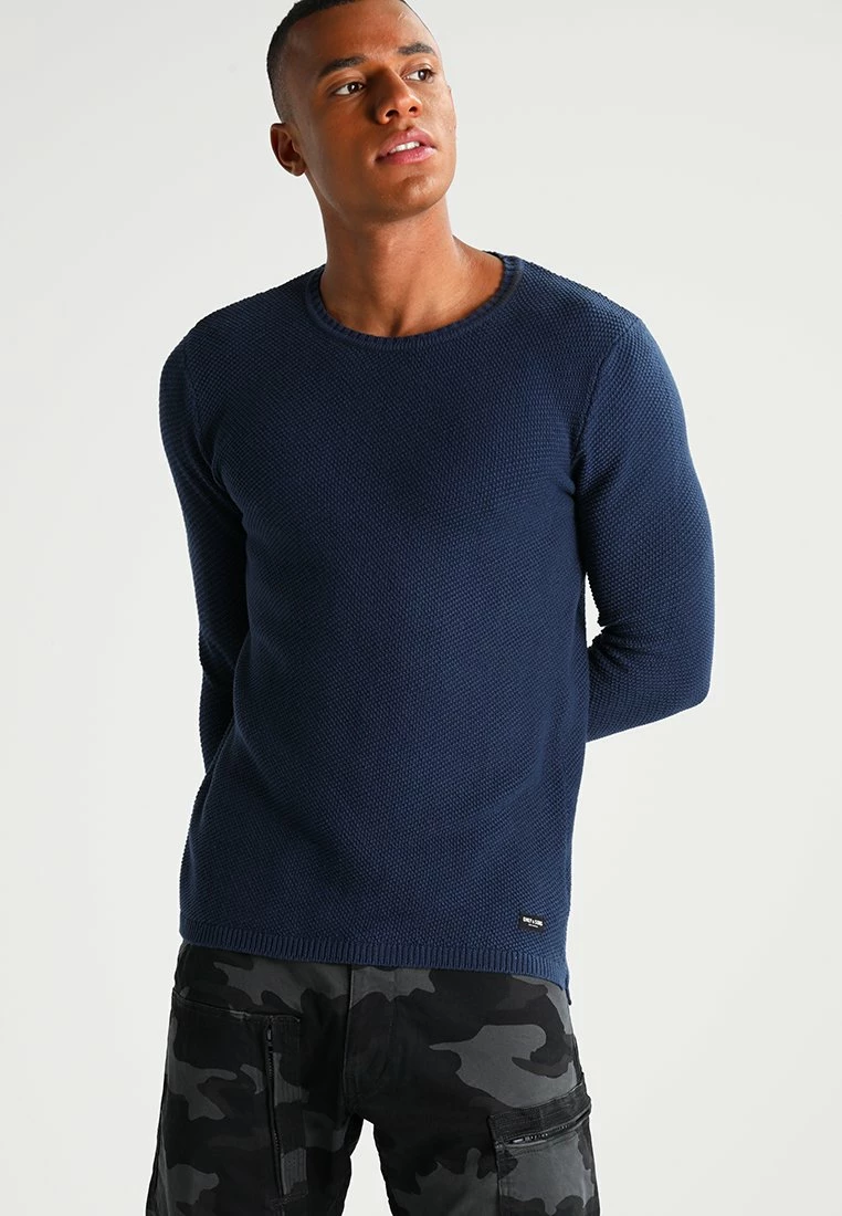 Only & Sons ONSDAN STRUCTURE CREW NECK - Strickpullover Herren - Dress Blues 1 Only & Sons ONSDAN STRUCTURE CREW NECK - Strickpullover Herren - Dress Blues
