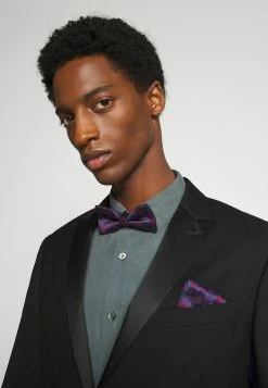 Only & Sons Herren ONSTAJ PATTERN BOWTIE SET - Fliege und Einstecktuch in Dunkelblau/Rot