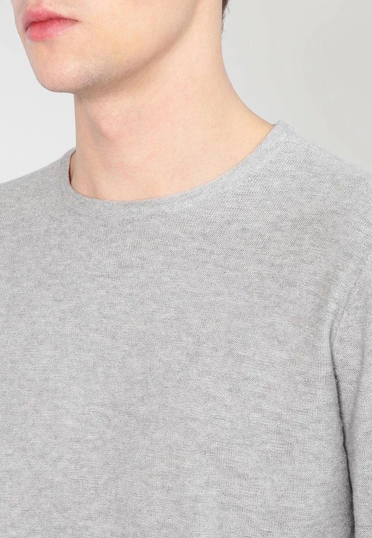 Only & Sons Herren ONSPALDIN Strickpullover - Medium Grey Melange | Moderner & Bequemer Herrenpullover 4 Only & Sons Herren ONSPALDIN Strickpullover - Medium Grey Melange | Moderner & Bequemer Herrenpullover – Bild 4