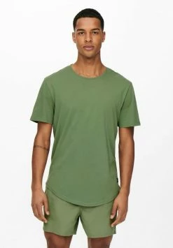 Only & Sons KURZARM ONSMATT - T-Shirt Basic Grün für Herren | Komfortables Baumwollshirt