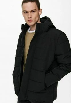 Only & Sons Herren Wintermantel in Schwarz - Modischer Wintermantel für Herren -Only & Sons Geschäft b73f3bb50adb416691c7e5fcd62d677e