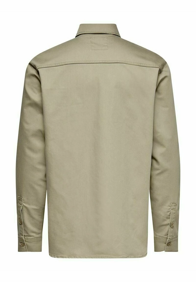 Only & Sons Herren EINFARBIGES CARGO-Hemd - Chinchilla | Freizeithemd 8 Only & Sons Herren EINFARBIGES CARGO-Hemd - Chinchilla | Freizeithemd – Bild 8