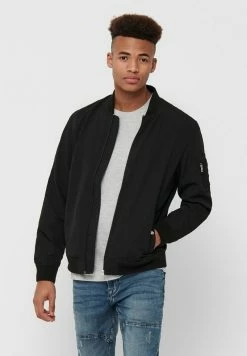 Only & Sons ONSJACK - Moderne Herren Bomberjacke in Schwarz | Leichte Jacke für Herren