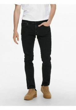 Only & Sons Herren ONSLOOM LIFE Jeans Slim Fit - Schwarz Denim