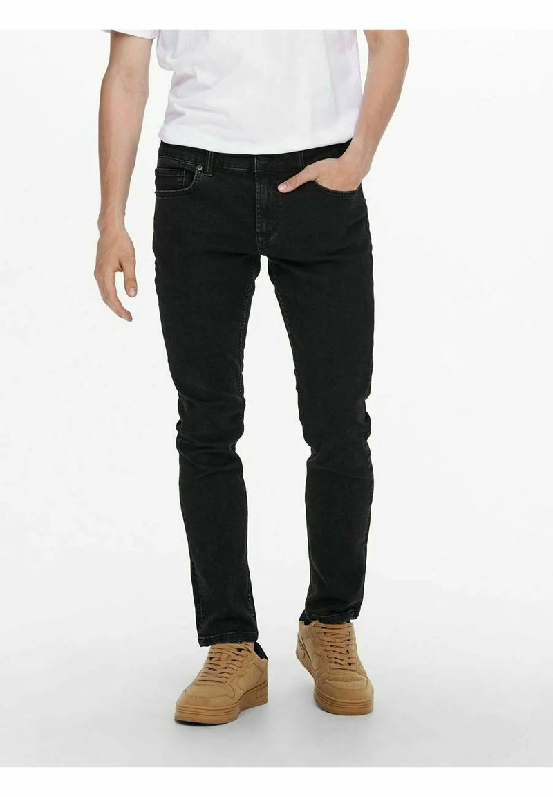 Only & Sons Herren ONSLOOM LIFE Jeans Slim Fit - Schwarz Denim 1 Only & Sons Herren ONSLOOM LIFE Jeans Slim Fit - Schwarz Denim