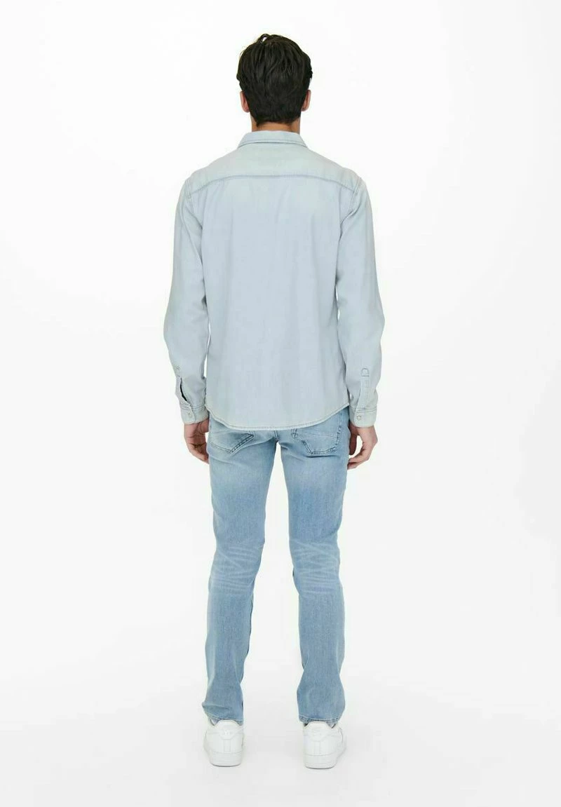 Only & Sons Herren Hemd - Blue Denim | Modisches Freizeithemd für Herren 3 Only & Sons Herren Hemd - Blue Denim | Modisches Freizeithemd für Herren – Bild 3